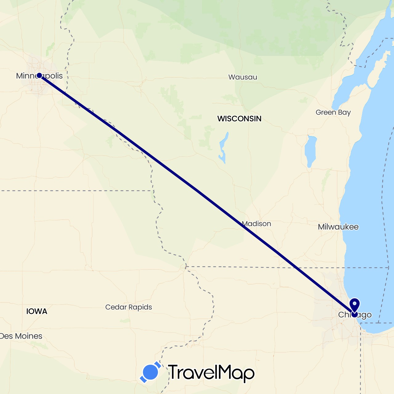 TravelMap itinerary: driving in United States (North America)